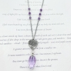 Tree of Life Heart Necklace With Amethyst Crystal Beads